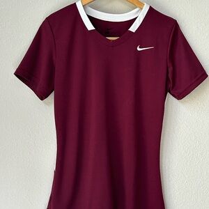 Nike Women's Dri-FIT Vapor Select V-Neck Softball Jersey Maroon White (Size L)